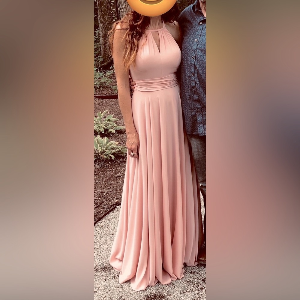 Kanali K White Long Formal Dress lt pink size 6 prom